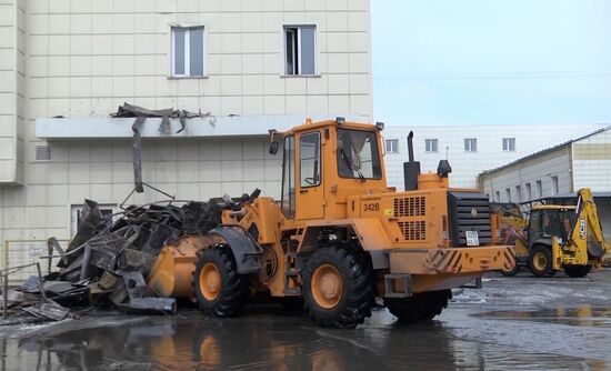 Aftermath of fire at Zimnyaya Vishnya shopping mall
