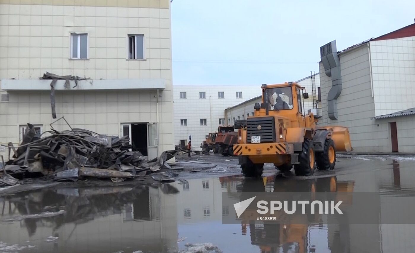 Aftermath of fire at Zimnyaya Vishnya shopping mall