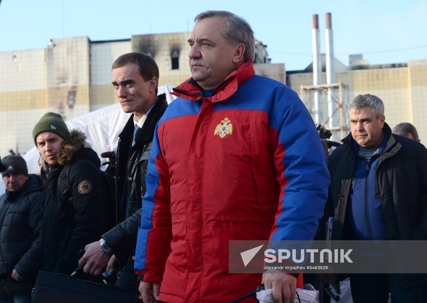 Aftermath of fire at Zimnyaya Vishnya shopping mall