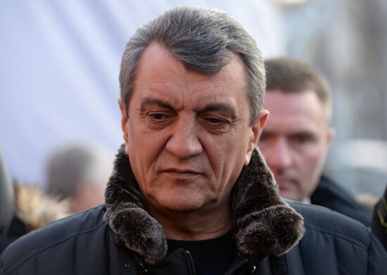 Aftermath of fire at Zimnyaya Vishnya shopping mall