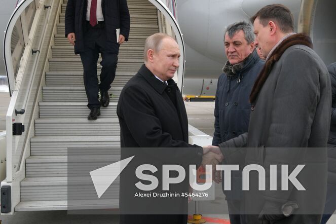 March 27, 2018. Russian President Vladimir Putin at Kemerovo Airport. Location: Russia, Kemerovo. Author: Alexei Druzhinin/Sputnik. Russian President Vladimir Putin honors the memory of Kemerovo fire victims