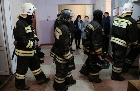 Aftermath of fire at Zimnyaya Vishnya shopping mall