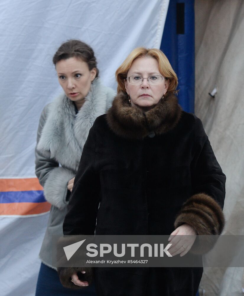 Aftermath of fire at Zimnyaya Vishnya shopping mall