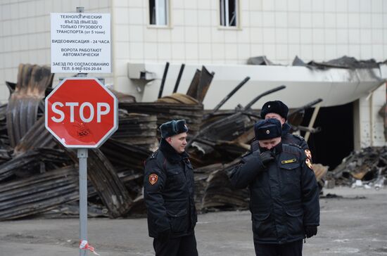 Aftermath of fire at Zimnyaya Vishnya shopping mall