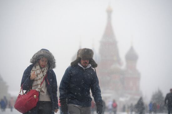 Snowfall in Moscow