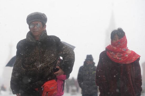 Snowfall in Moscow