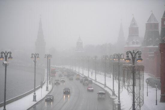 Snowfall in Moscow