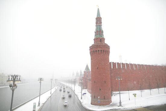 Snowfall in Moscow