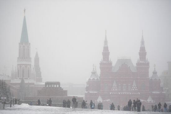 Snowfall in Moscow