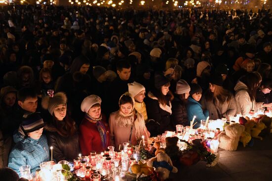 Events in memory of those killed in Zimnyaya Vishnya shopping mall fire