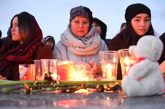 Events in memory of those killed in Zimnyaya Vishnya shopping mall fire