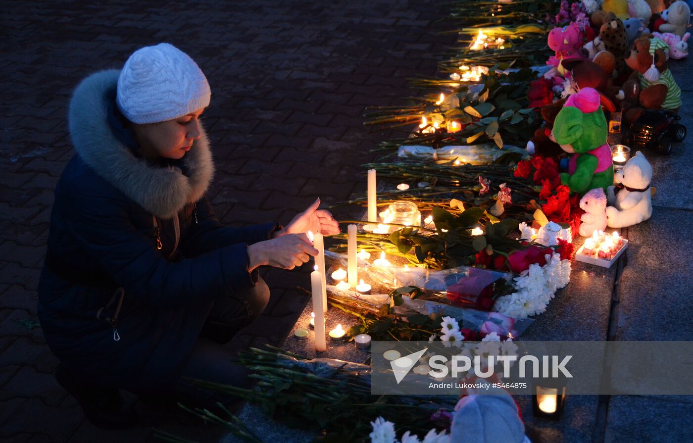 Events in memory of those killed in Zimnyaya Vishnya shopping mall fire