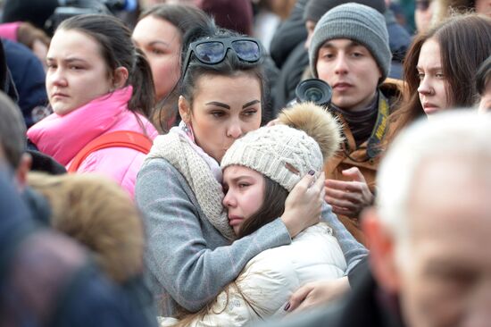 Events in memory of those killed in Zimnyaya Vishnya shopping mall fire