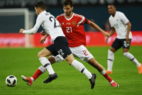 Football. Friendly match. Russia vs. France