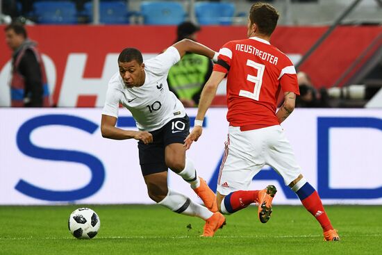 Football. Friendly match. Russia vs. France