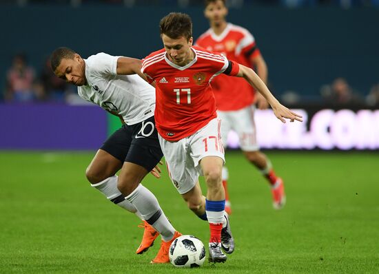 Football. Friendly match. Russia vs. France