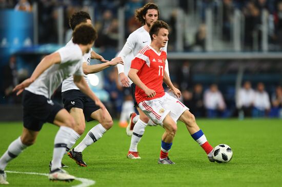 Football. Friendly match. Russia vs. France