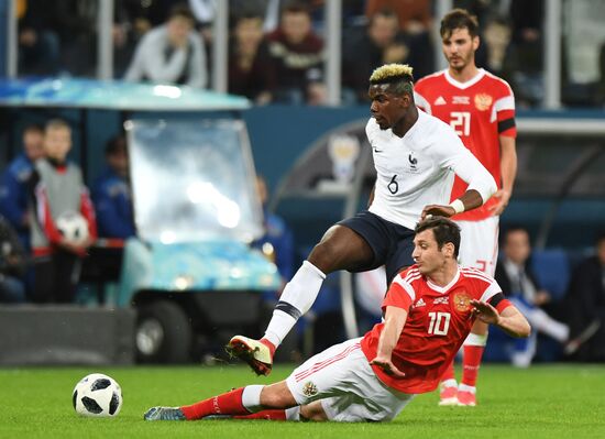 Football. Friendly match. Russia vs. France