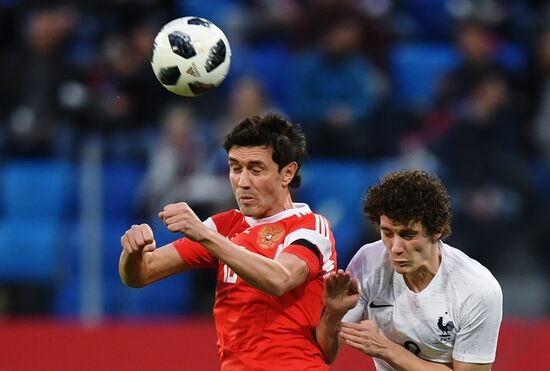 Football. Friendly match. Russia vs. France