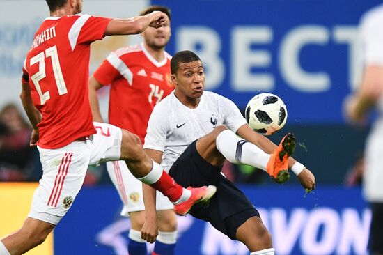 Football. Friendly match. Russia vs. France