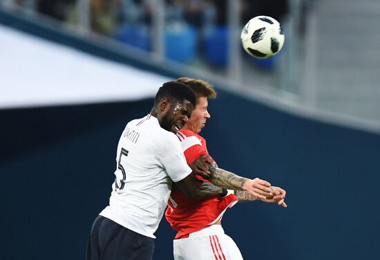 Football. Friendly match. Russia vs. France