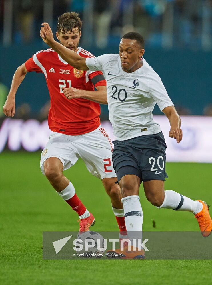 Football. Friendly match. Russia vs. France