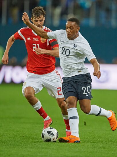 Football. Friendly match. Russia vs. France