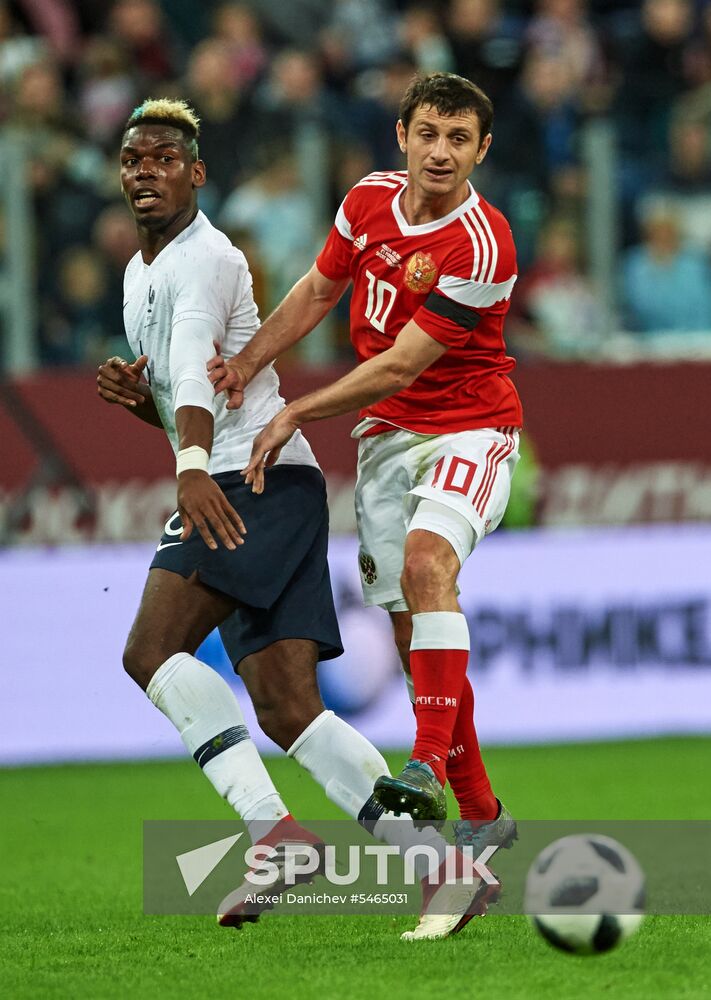 Football. Friendly match. Russia vs. France