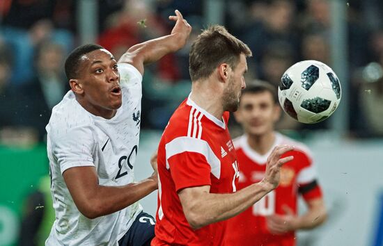 Football. Friendly match. Russia vs. France