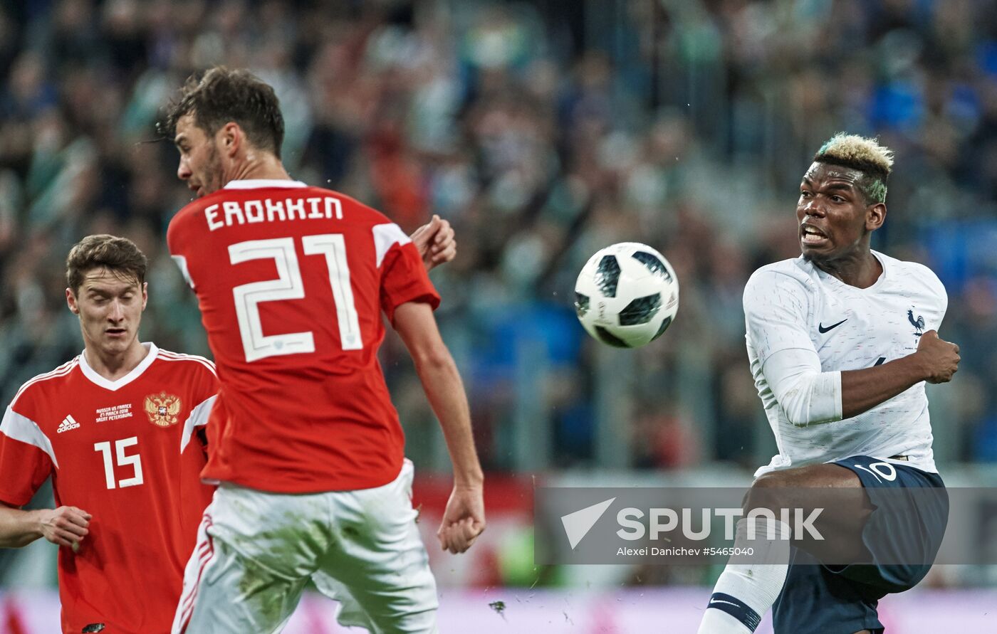 Football. Friendly match. Russia vs. France
