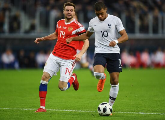 Football. Friendly match. Russia vs. France