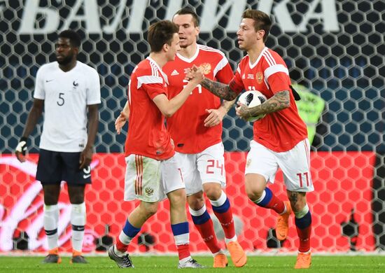 Football. Friendly match. Russia vs. France