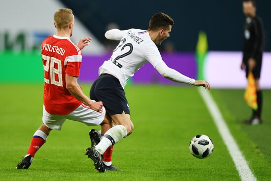 Football. Friendly match. Russia vs. France