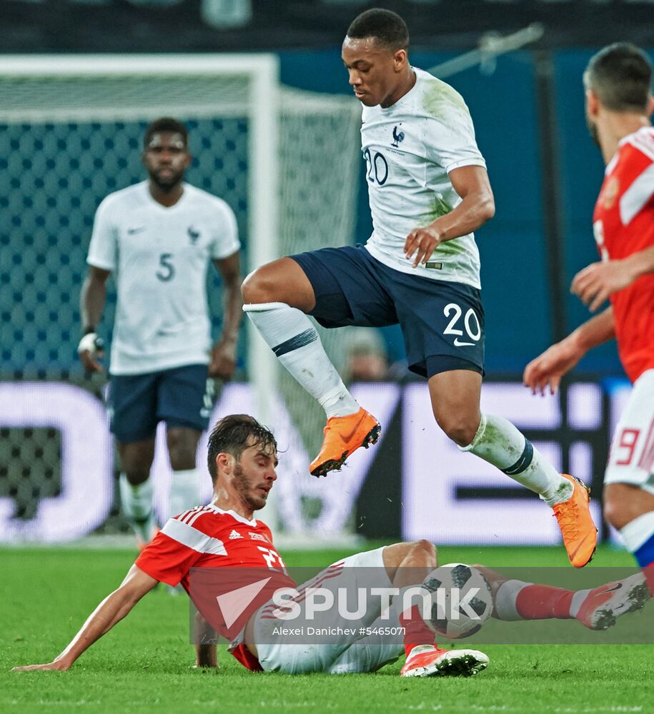 Football. Friendly match. Russia vs. France