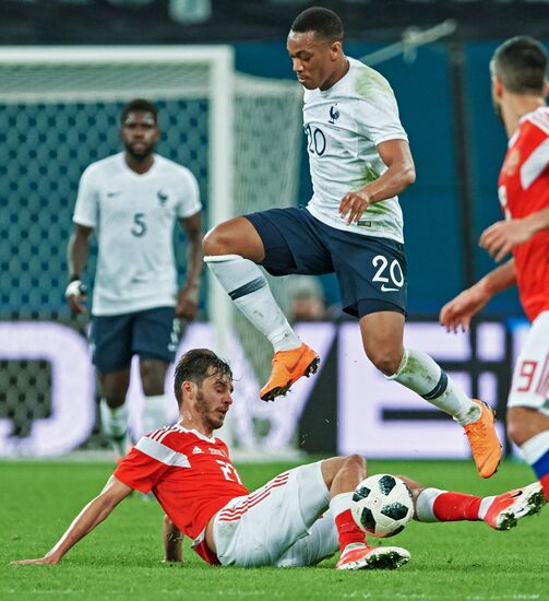 Football. Friendly match. Russia vs. France