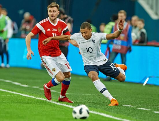 Football. Friendly match. Russia vs. France