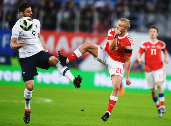 Football. Friendly match. Russia vs. France