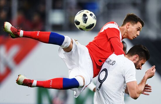 Football. Friendly match. Russia vs. France