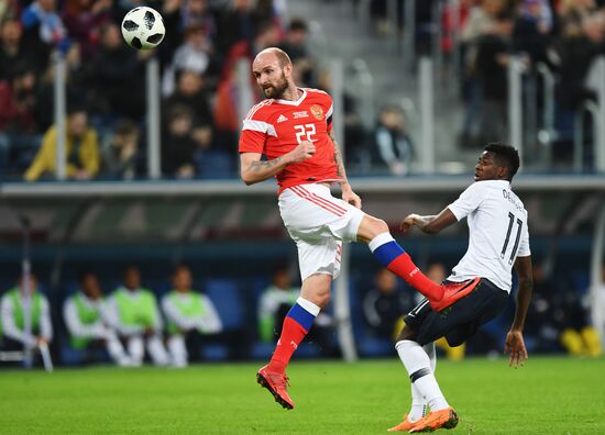 Football. Friendly match. Russia vs. France