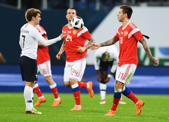 Football. Friendly match. Russia vs. France