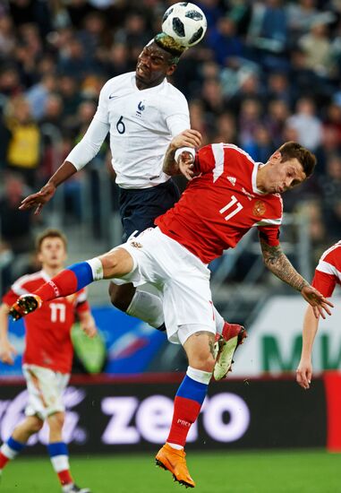 Football. Friendly match. Russia vs. France