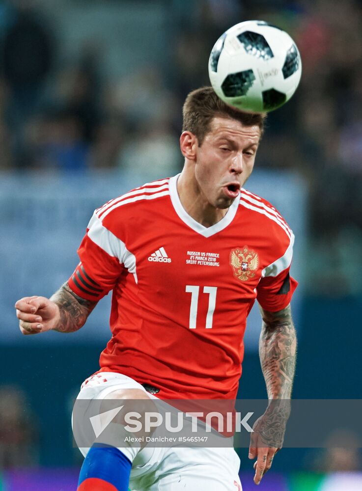 Football. Friendly match. Russia vs. France