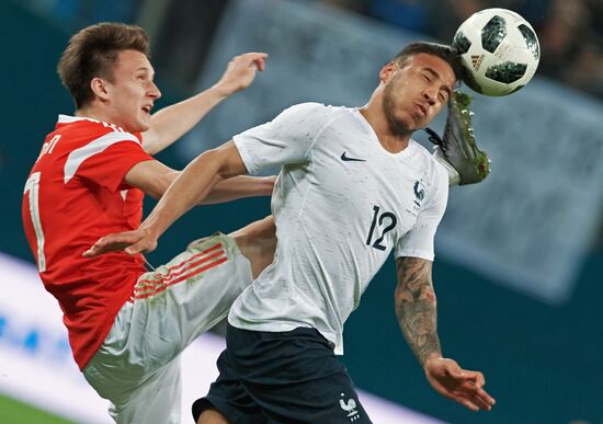 Football. Friendly match. Russia vs. France