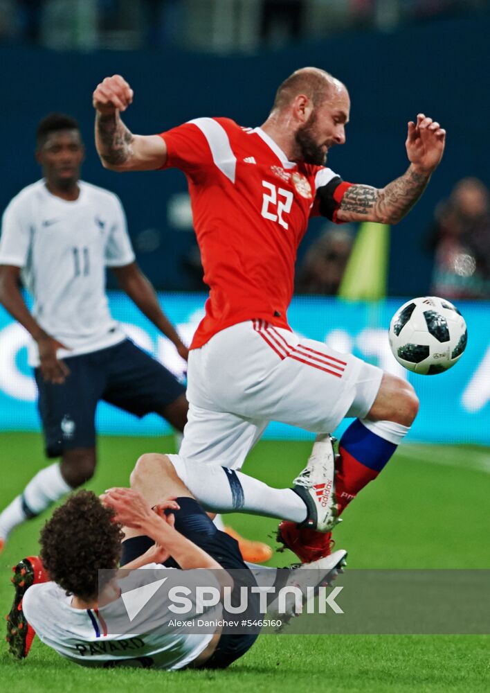 Football. Friendly match. Russia vs. France