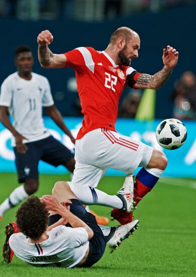 Football. Friendly match. Russia vs. France