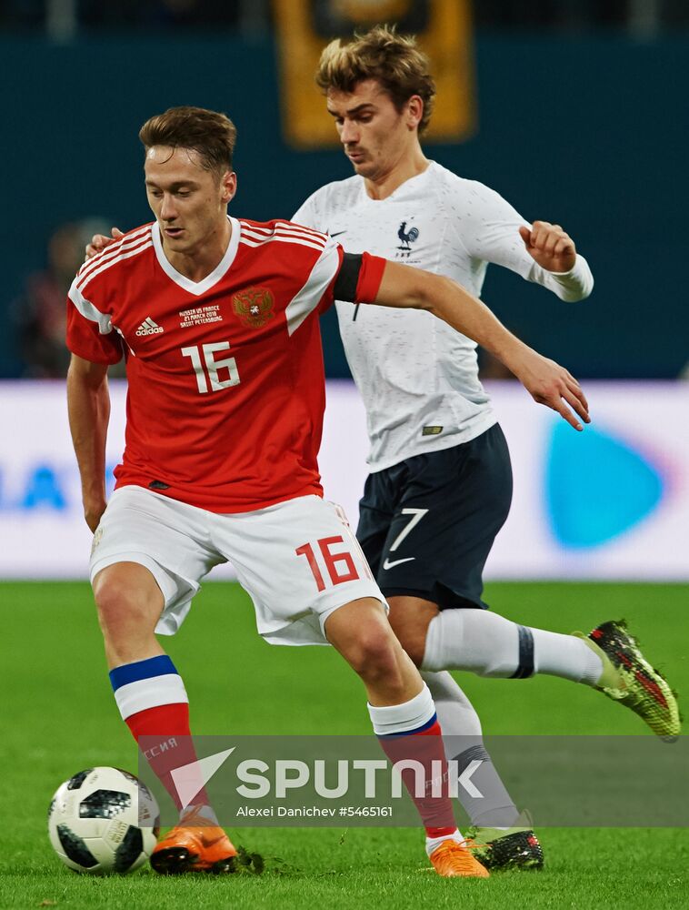 Football. Friendly match. Russia vs. France