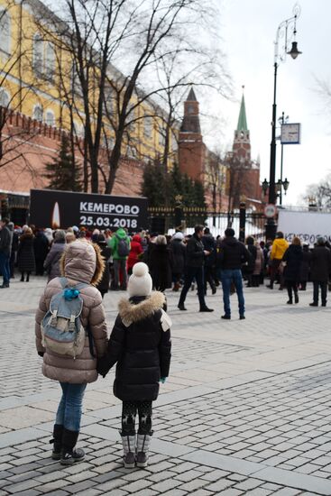 Events in memory of those killed in Zimnyaya Vishnya shopping mall fire