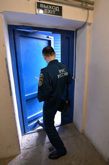 Fire safety inspection at Koltso shopping mall in Chelyabinsk