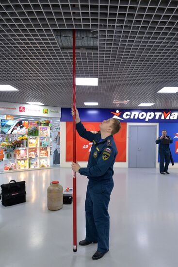 Fire safety inspection at Koltso shopping mall in Chelyabinsk