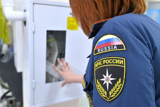 Fire safety inspection at Koltso shopping mall in Chelyabinsk